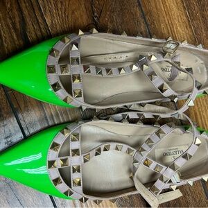Valentino neon green flats
